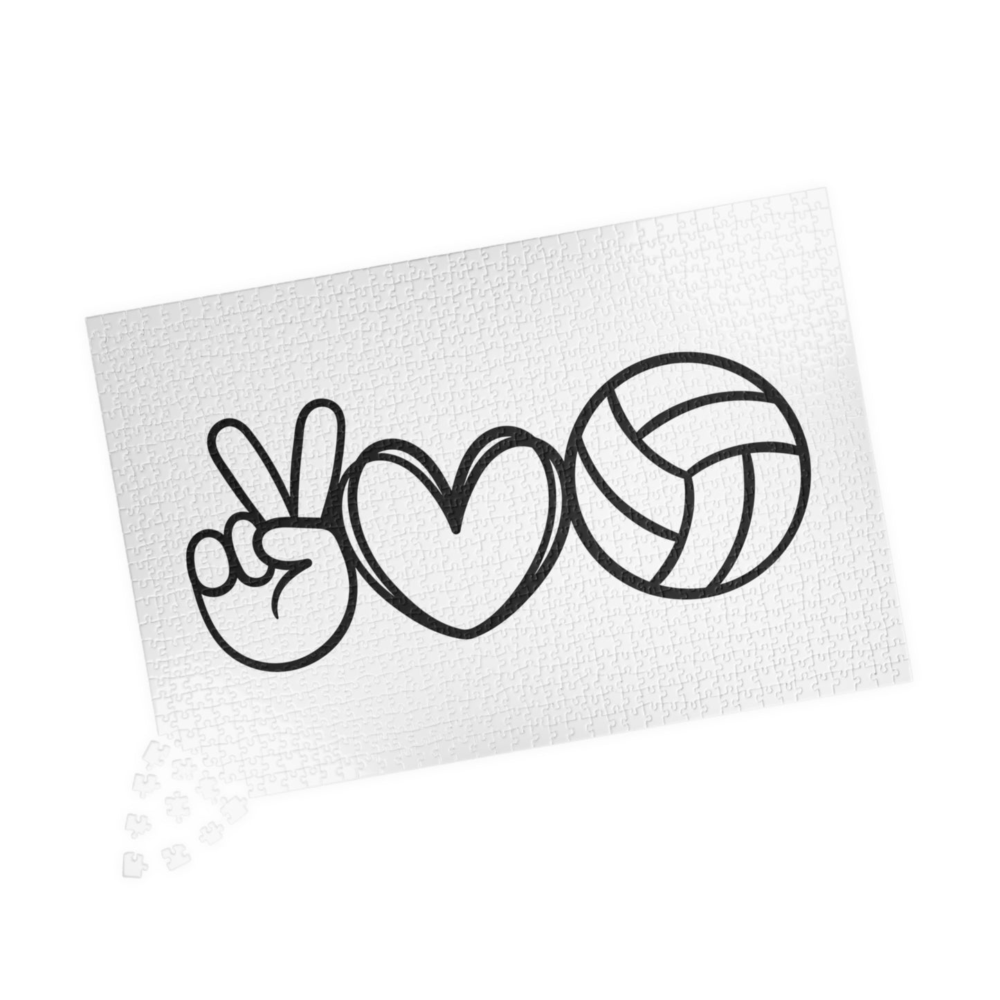 Peace Love Volleyball Puzzle - Fun Puzzle for Sports Lovers, Ideal Gift for Volleyball Players, Team Building Activity, 110-1014 Pieces