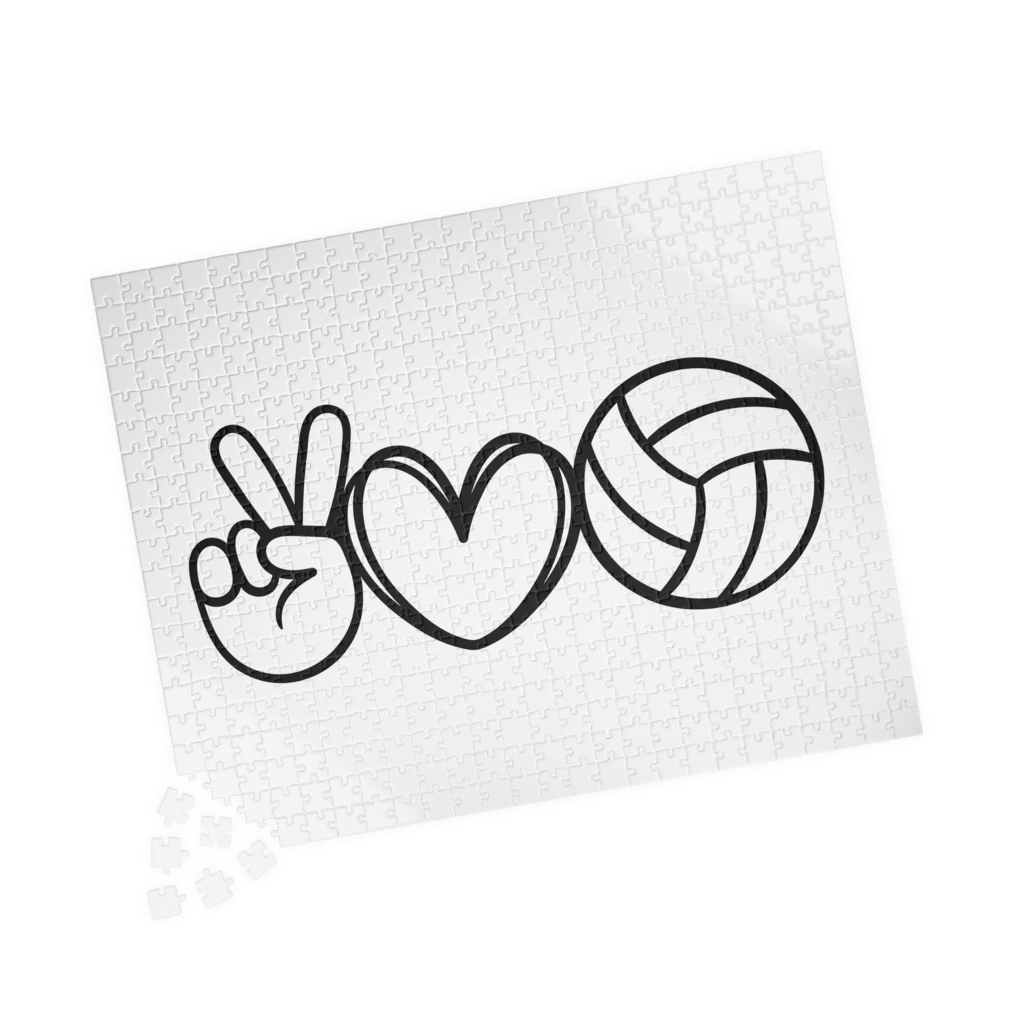 Peace Love Volleyball Puzzle - Fun Puzzle for Sports Lovers, Ideal Gift for Volleyball Players, Team Building Activity, 110-1014 Pieces