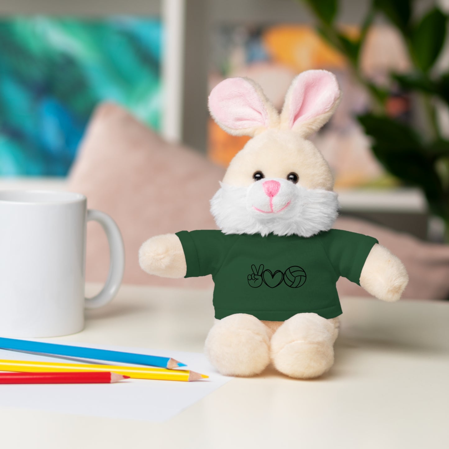 Cute Volleyball Teddy Bear with Tee, Stuffed Animal Gift