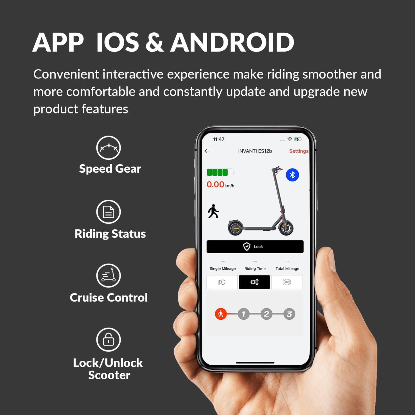 Electric Scooter Portable Folding Commuting E-Scooter with Turn Signals & App Control