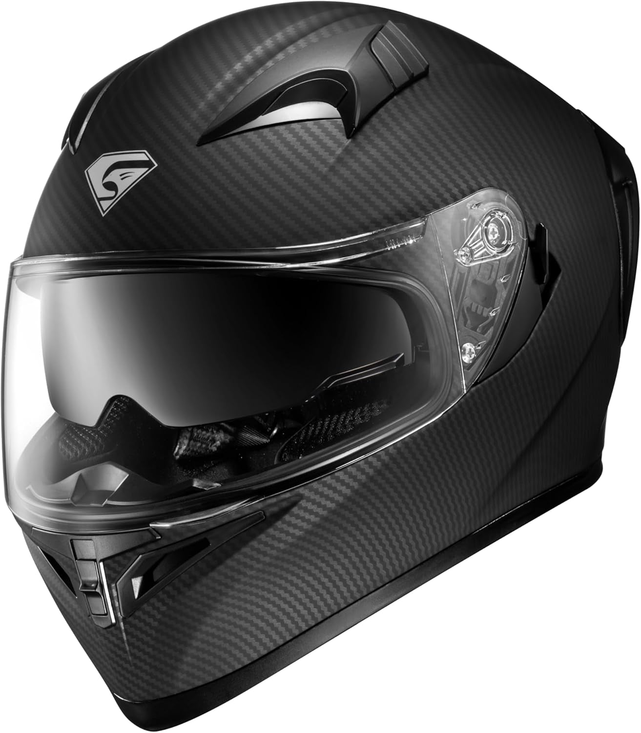Full Face Motorcycle Helmet with Internal Tinted Visor & DOT Approved for Moped ATV Cruiser Scooter (Matt Red, Large)