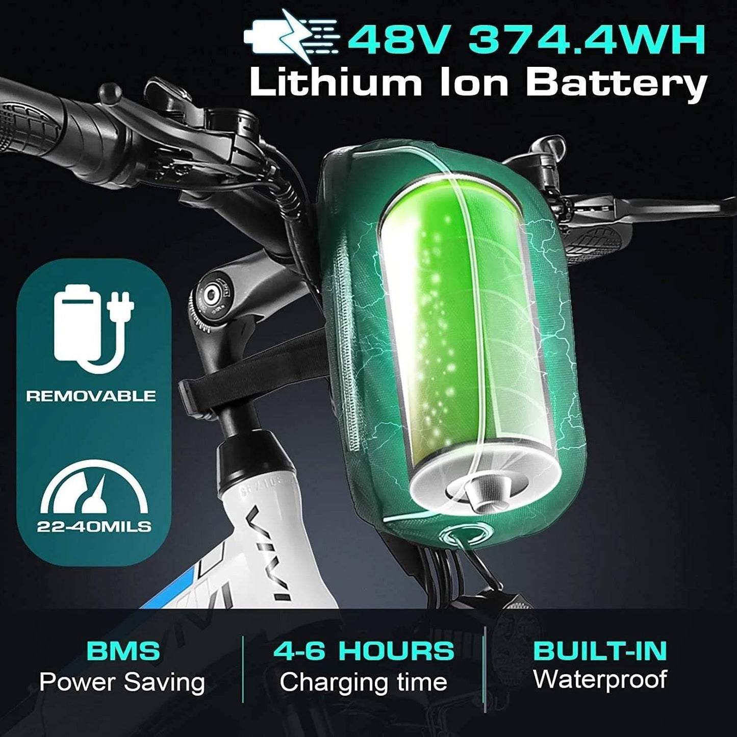 Electric Bike 26" Folding Electric Mountain Bike 26' for Commuting and Adventure -