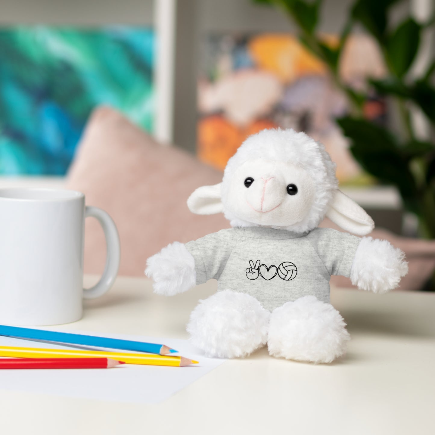 Cute Volleyball Teddy Bear with Tee, Stuffed Animal Gift
