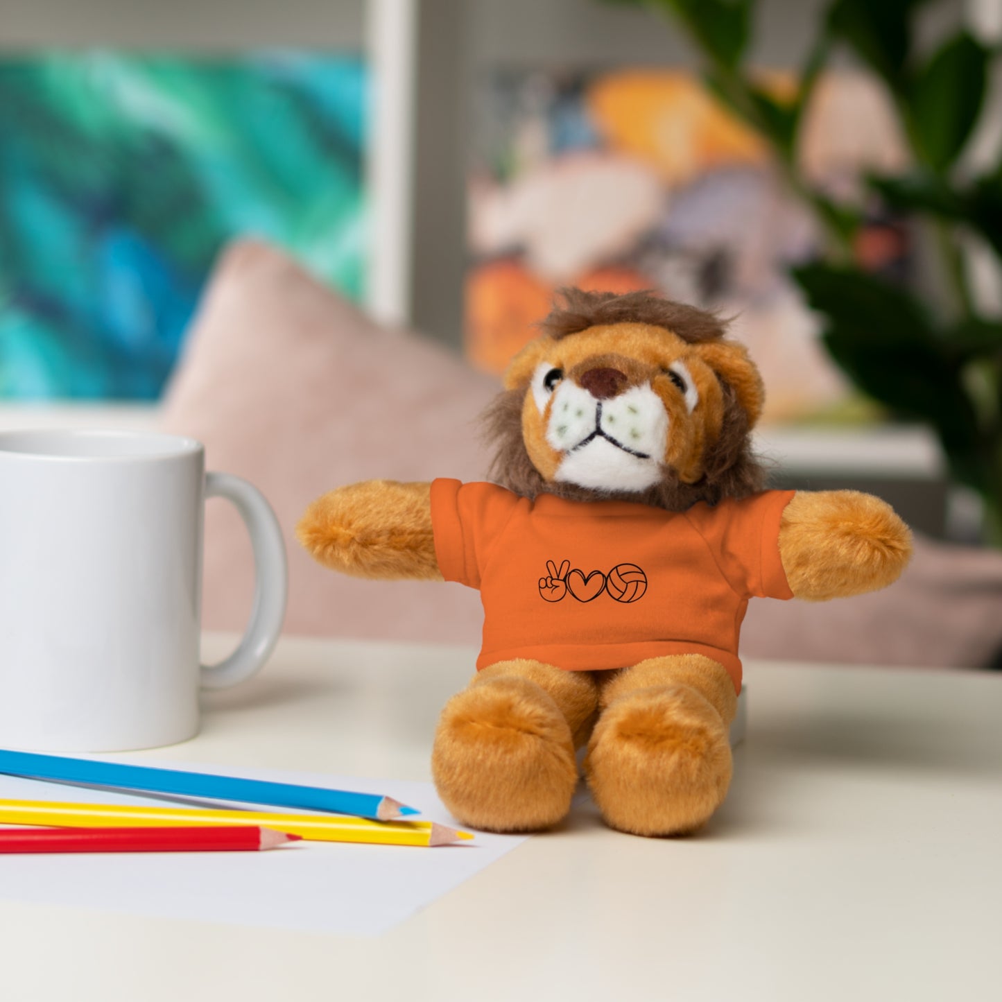 Cute Volleyball Teddy Bear with Tee, Stuffed Animal Gift