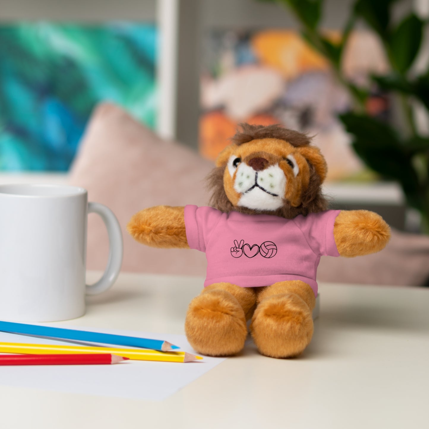 Cute Volleyball Teddy Bear with Tee, Stuffed Animal Gift