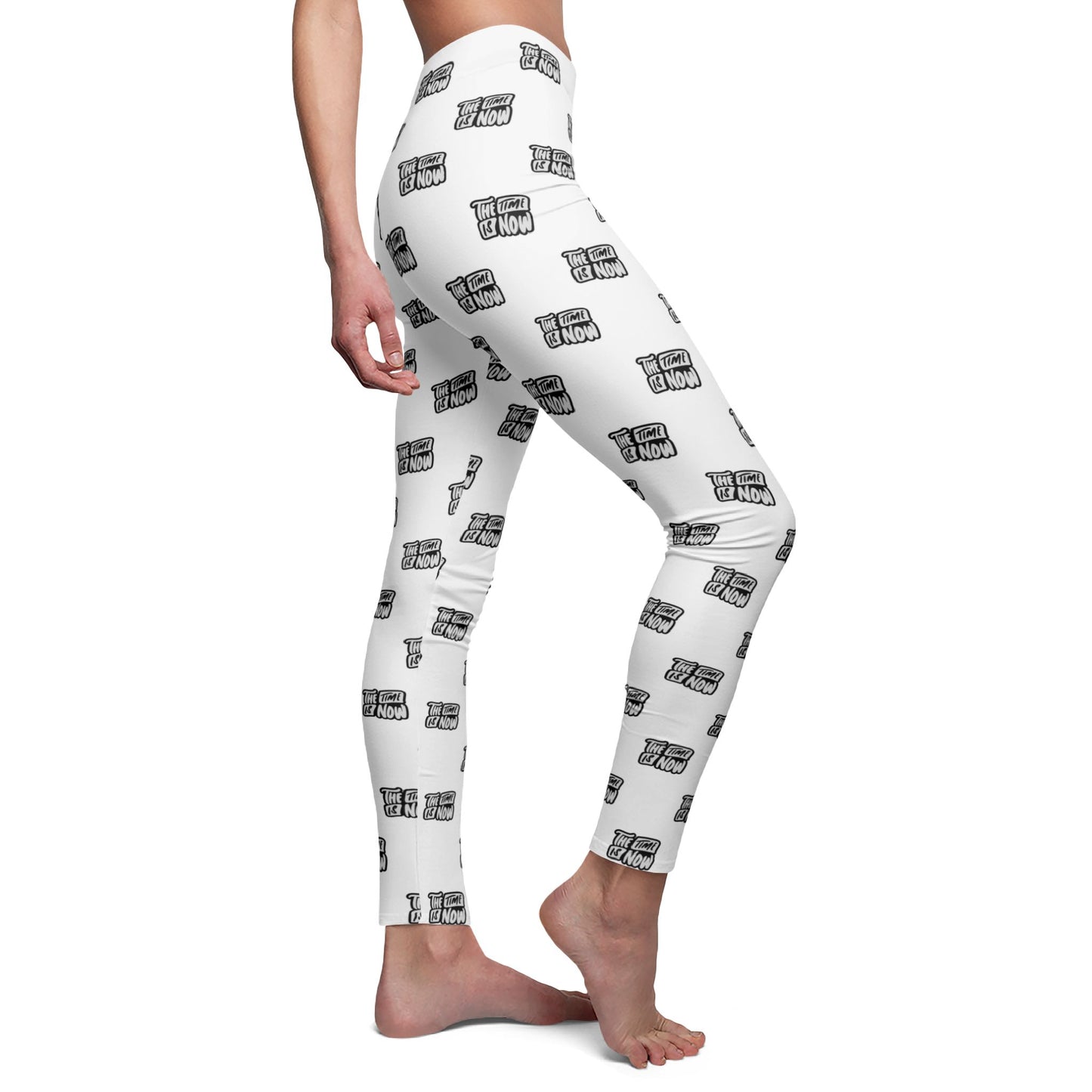 Motivational Women's Leggings - 'The Time is Now', Casual Wear, Active Leggings