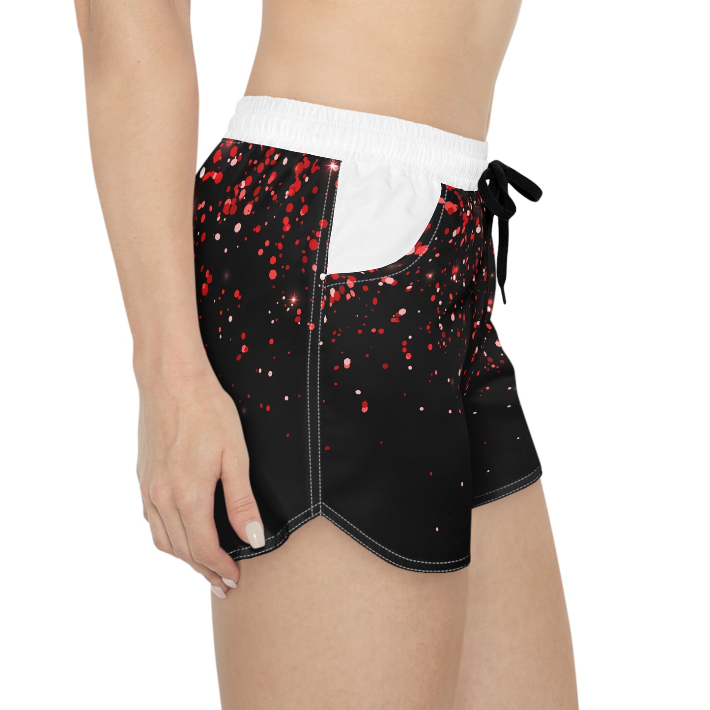 Women Athletic Shorts - 'Red Ambition' Design for Active Lifestyles