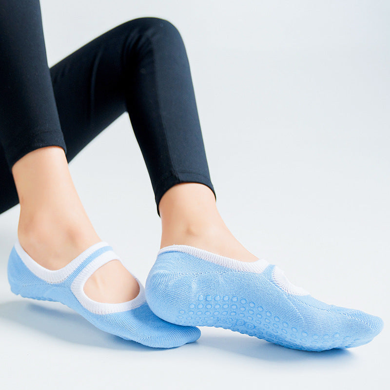 Non-Slip Gym Socks - Open-Back Indoor Floor Grip