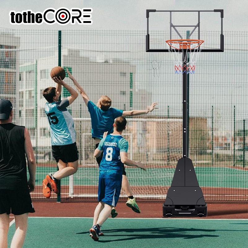 Adjustable Basketball Hoop - Portable Basketball Stand 7.55-10.00 Ft with PC Backplate, Large Base & Wheels