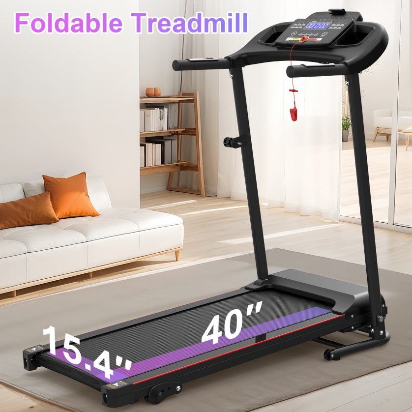 Foldable Treadmill with 2.5HP Motor, 12 Programs & 3-Level Incline