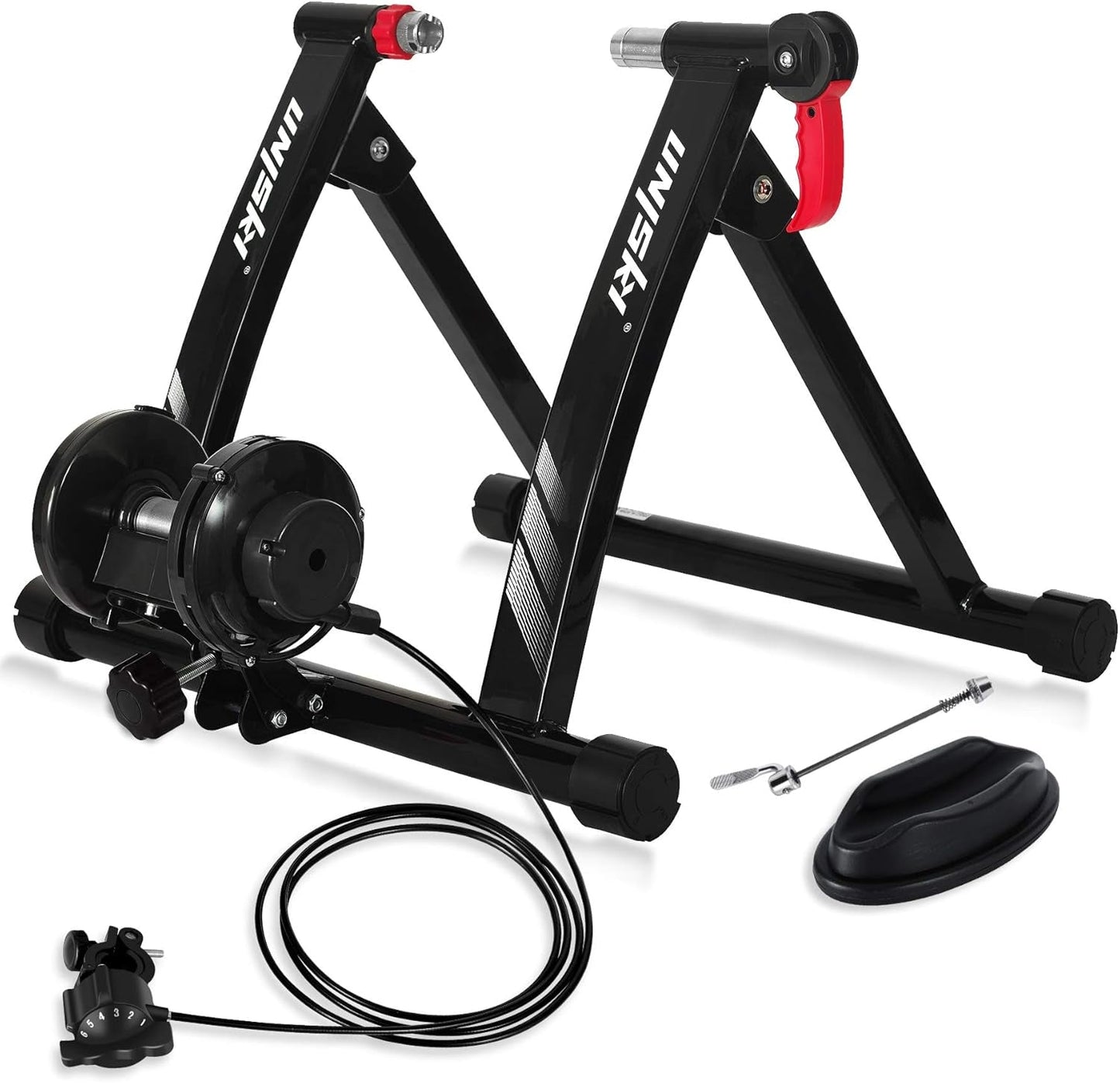 Bike Trainer Stand Indoor Bicycle Stand with Noise Reduction Magnetic Stationary Stand Fits for 26-28Inch, 700C Wheel