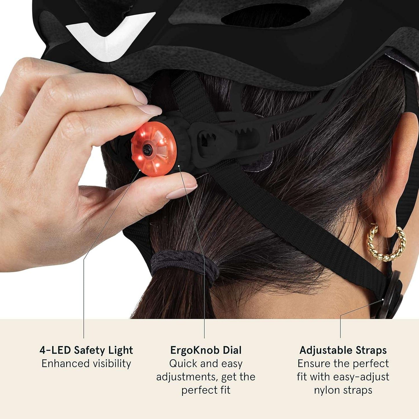 Silas Adult Bike Helmet - Lightweight and Comfortable with Light for Men & Women -