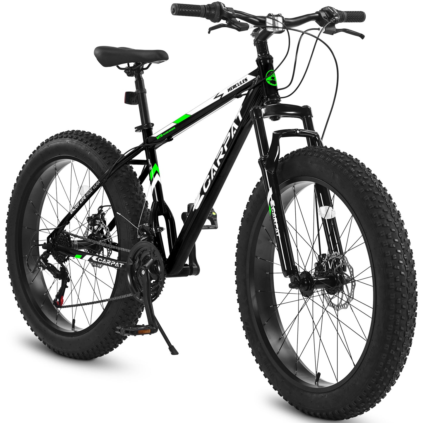 26" Fat Tire Mountain Bike - 21-Speed Shimano, Dual Disc
