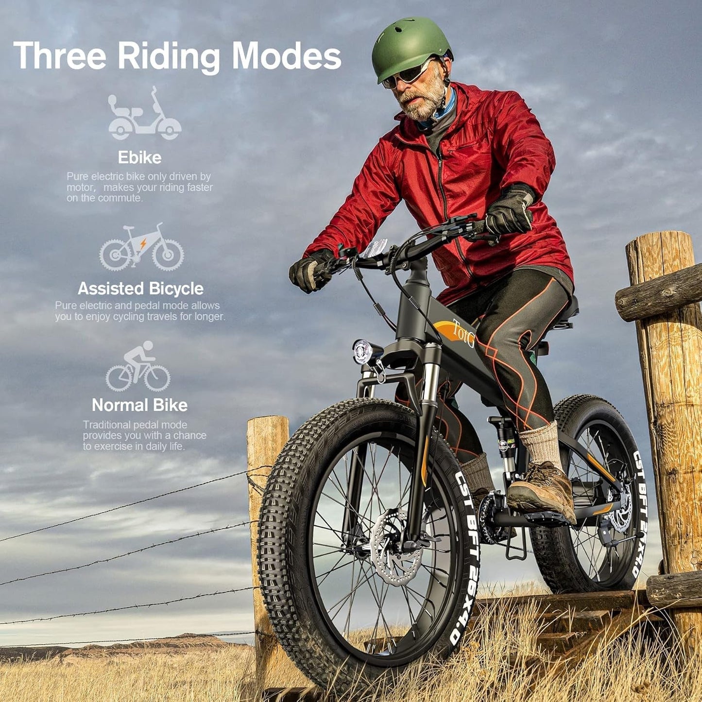 26" Fat Tire Foldable Electric Mountain Bike – 975W Peak Motor, 48V Battery, Dual Suspension, 21 Speed