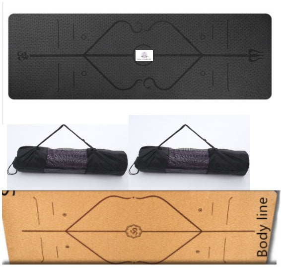 Non-Slip TPE Yoga Mat with Position Lines - Perfect for Beginners