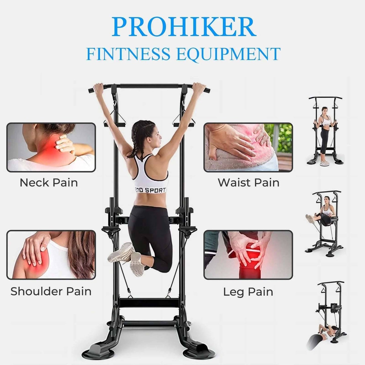 Power Tower for Home Gym - Dip Station and Pull-Up Bar Fitness Equipment -