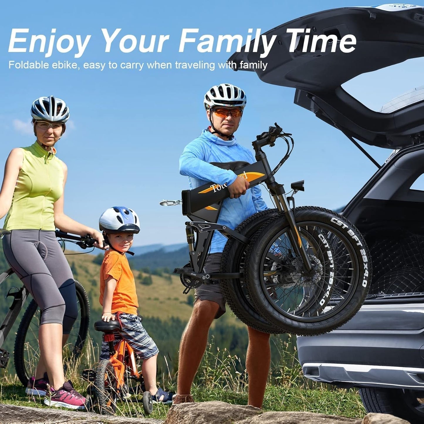 26" Fat Tire Foldable Electric Mountain Bike – 975W Peak Motor, 48V Battery, Dual Suspension, 21 Speed