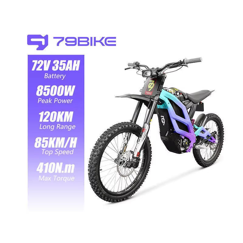 79Bike Electric Bike off Road Electric Motorcycle Bike 5000W Fat Tire Electric Bicycle 72V 35Ah Removable Battery Ebike