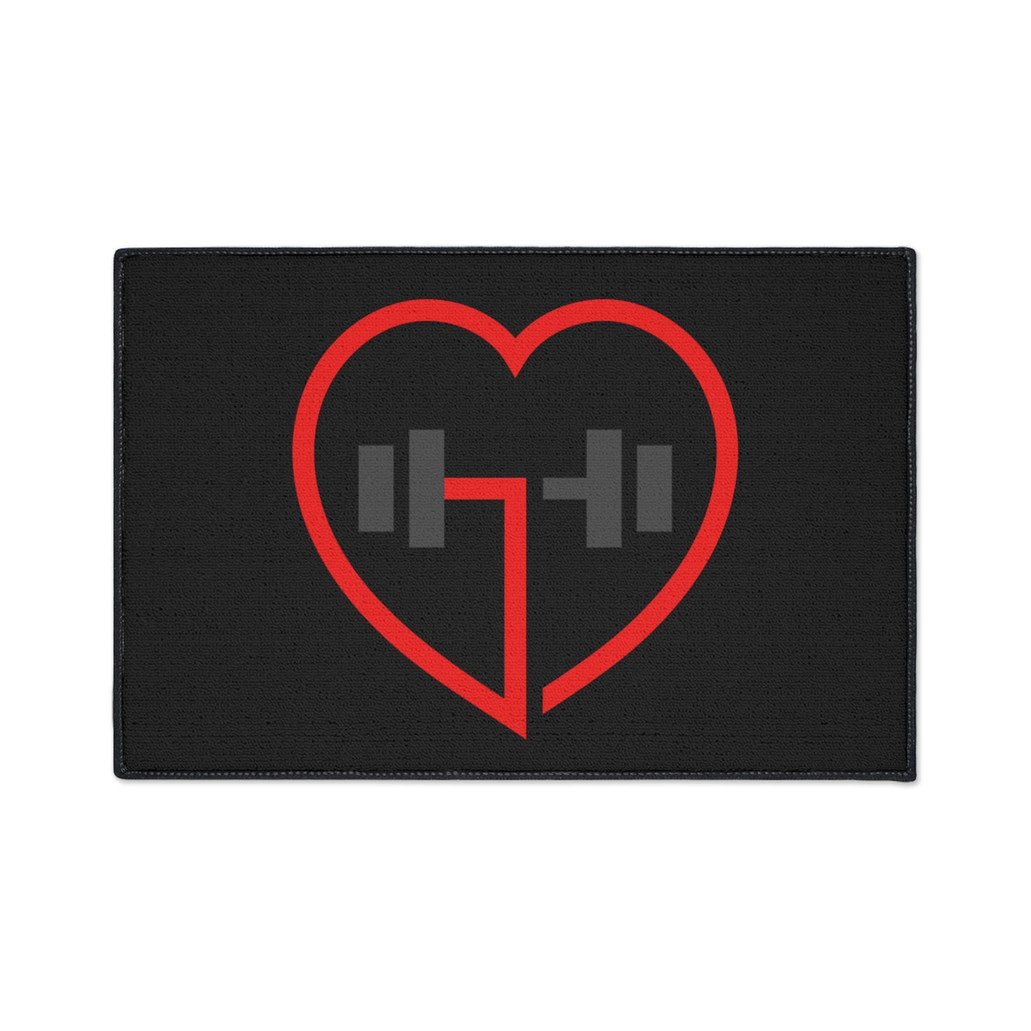 Heart Shape Weightlifting Floor Mat, Gym Decor, Exercise Area Rug, Fitness Floor Covering