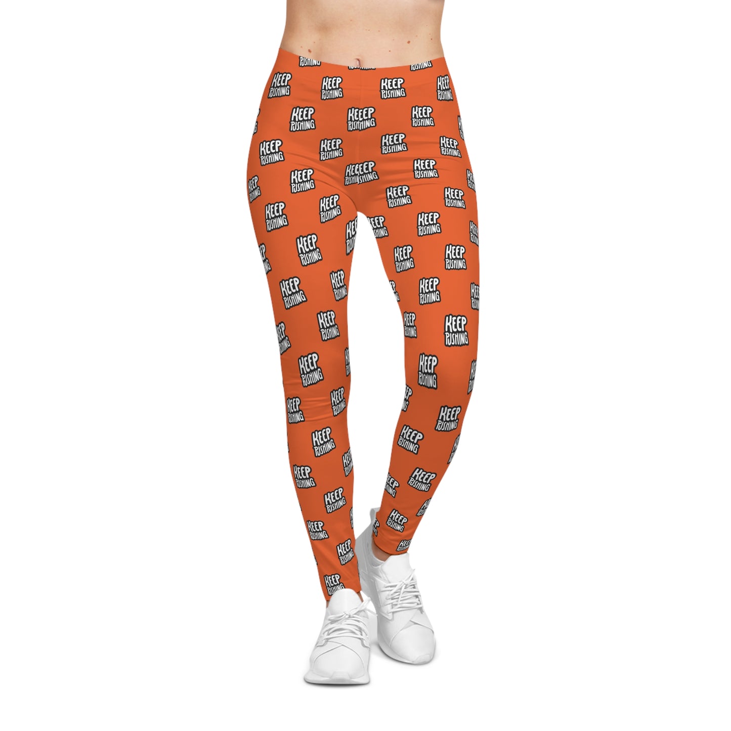 Motivational Workout Leggings, Fitness Activewear, Keep Pushing!