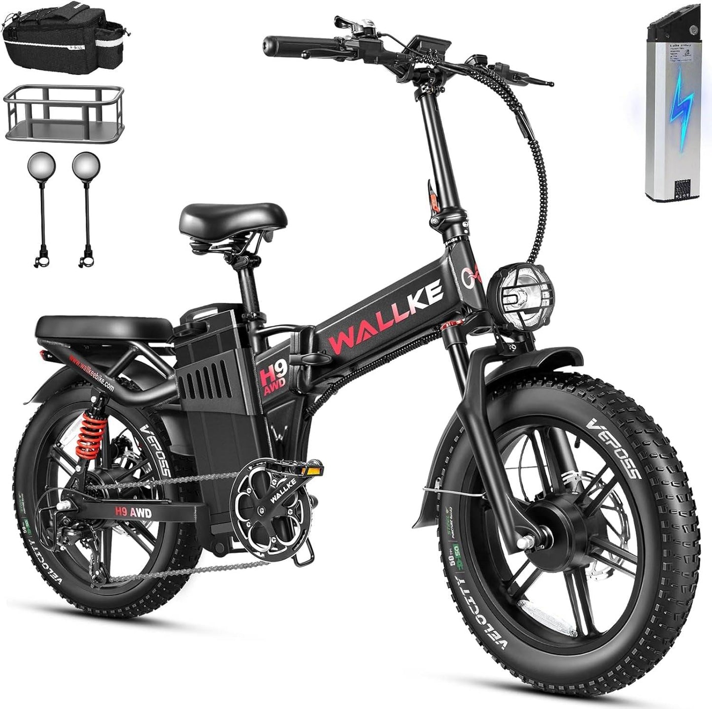 Electric Fat Tire Folding E-Bike for Adults - 20" Fat Tire with Hydraulic Brakes -