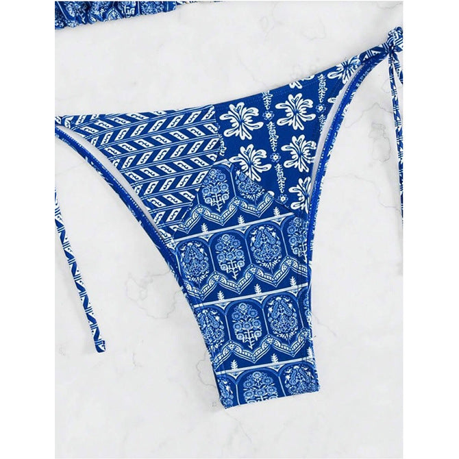 Split Bikini Swimsuit - Printing & Stitching Details