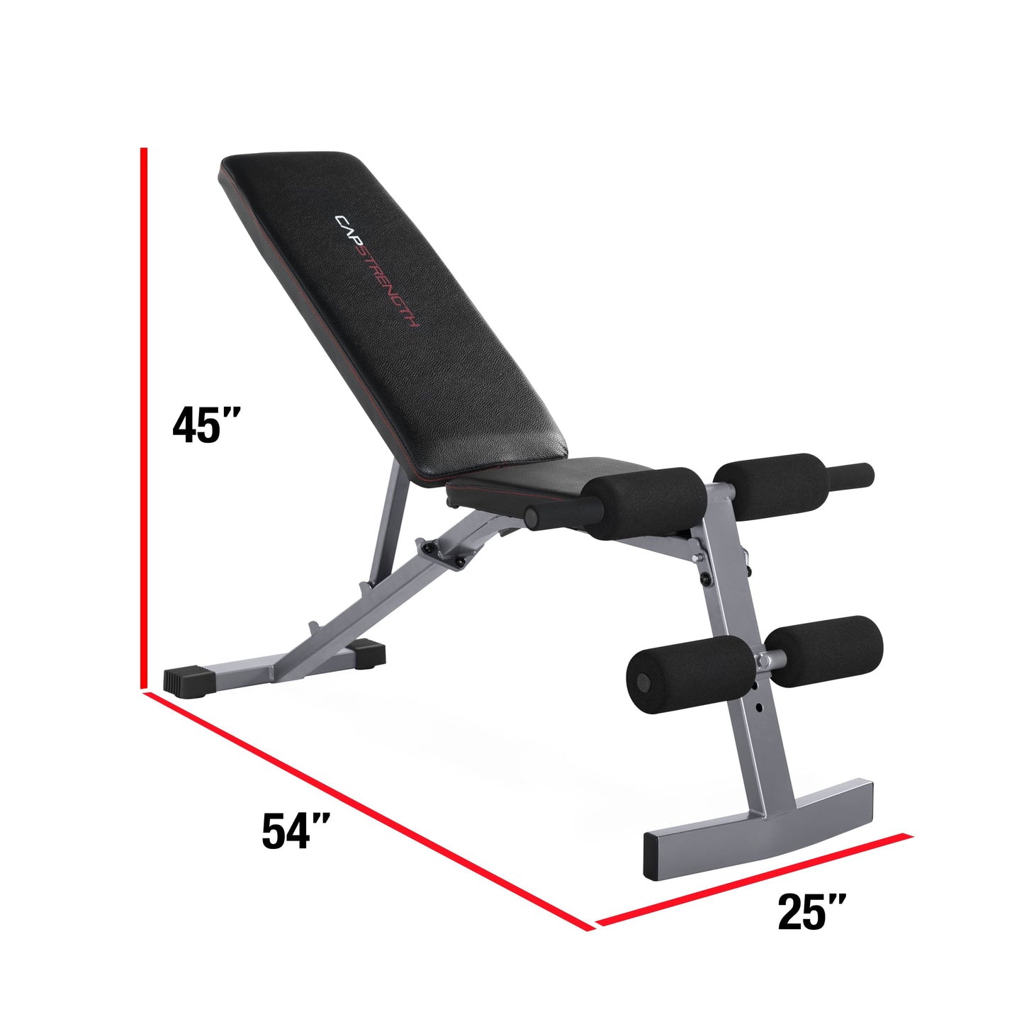 Strength Adjustable Workout Bench - 600 Lb Capacity, Black & Gray -