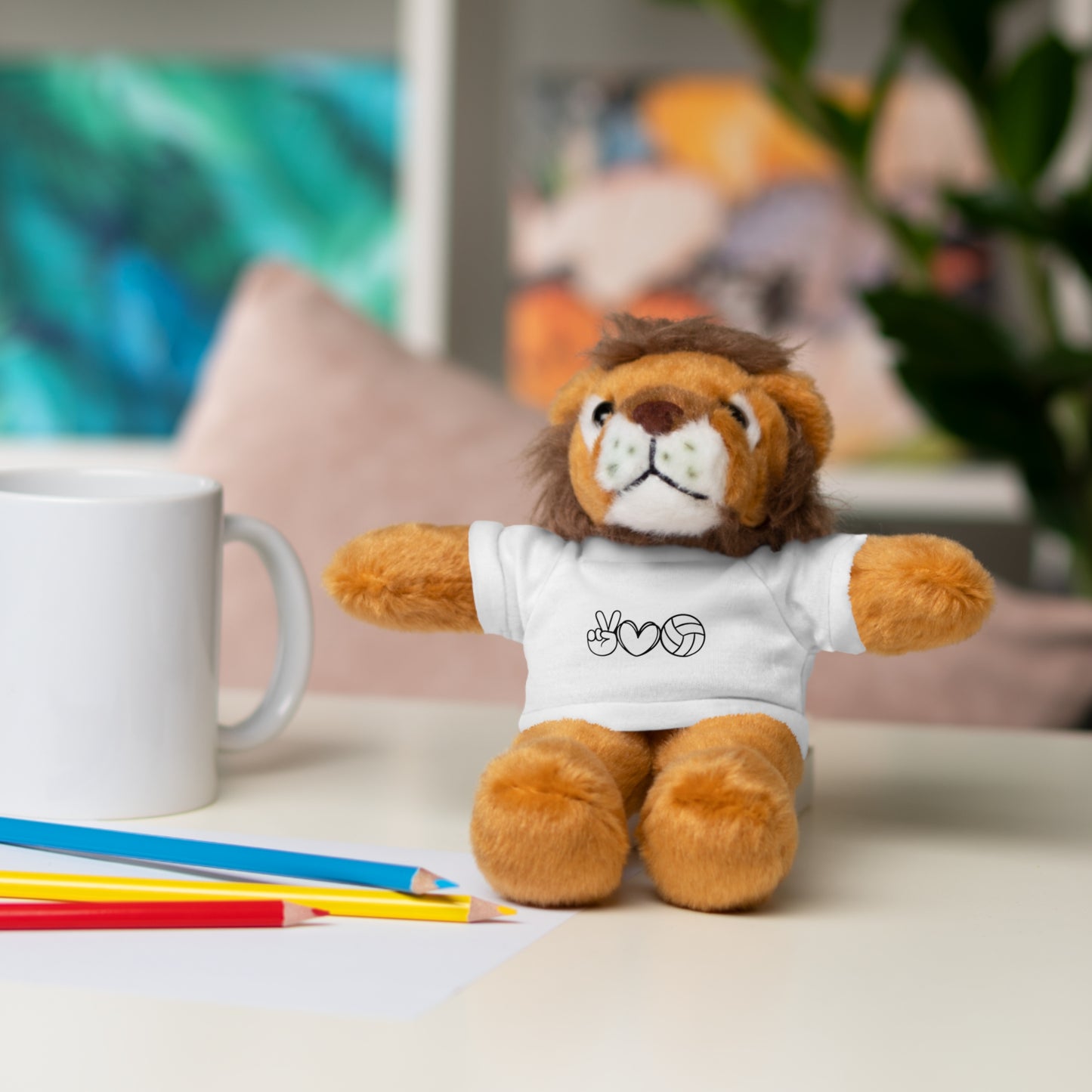 Cute Volleyball Teddy Bear with Tee, Stuffed Animal Gift