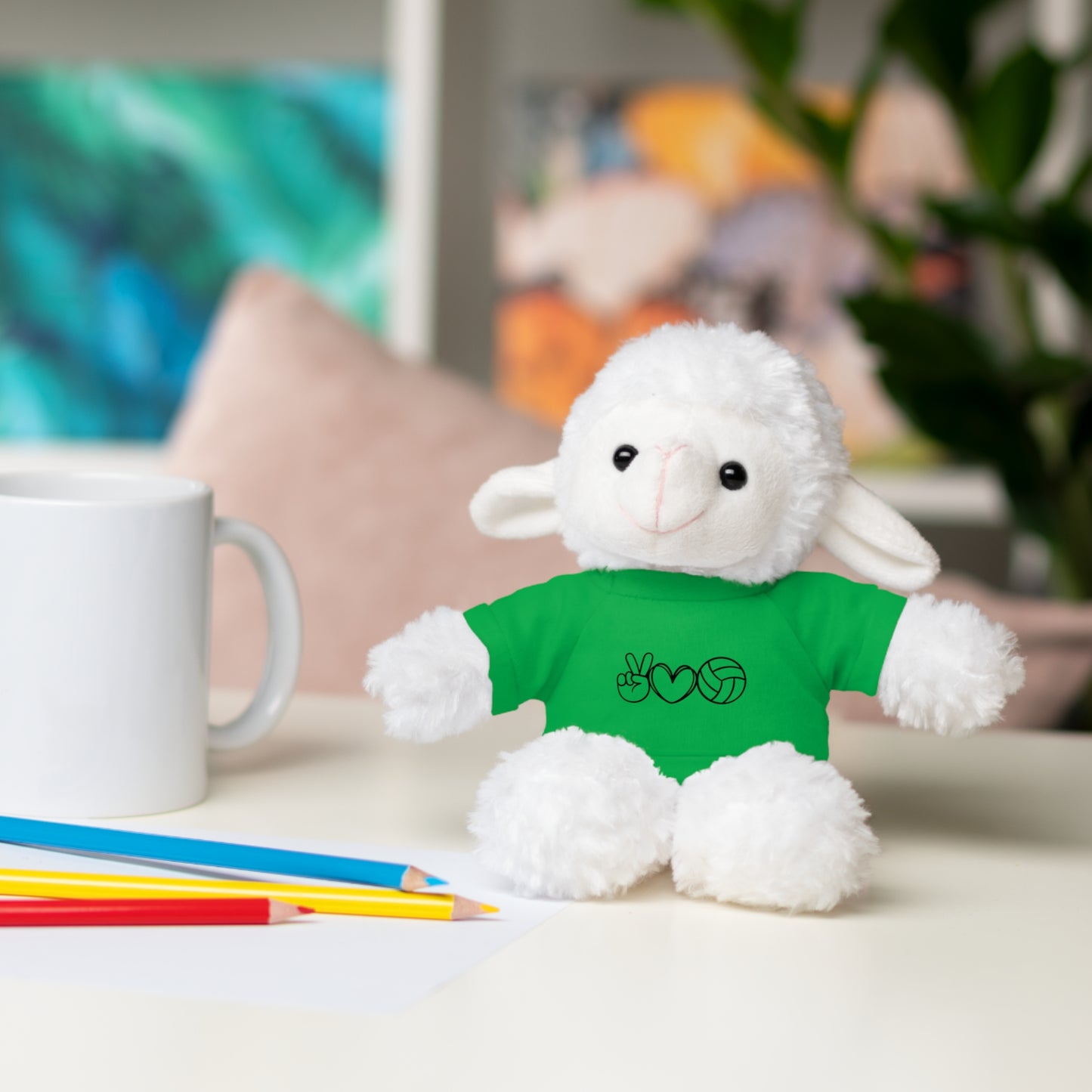 Cute Volleyball Teddy Bear with Tee, Stuffed Animal Gift