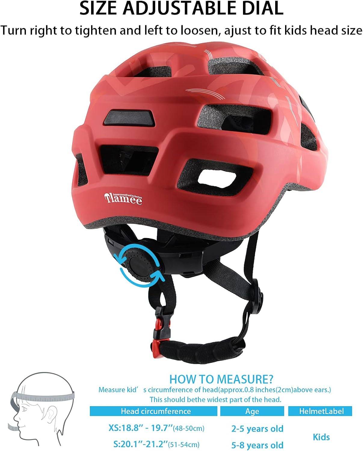 Kids Bike Helmet for Ages 1-8 Years, Adjustable Toddler Boys and Girls Helmets, Lightweight Child Infant Bicycle Cycling -