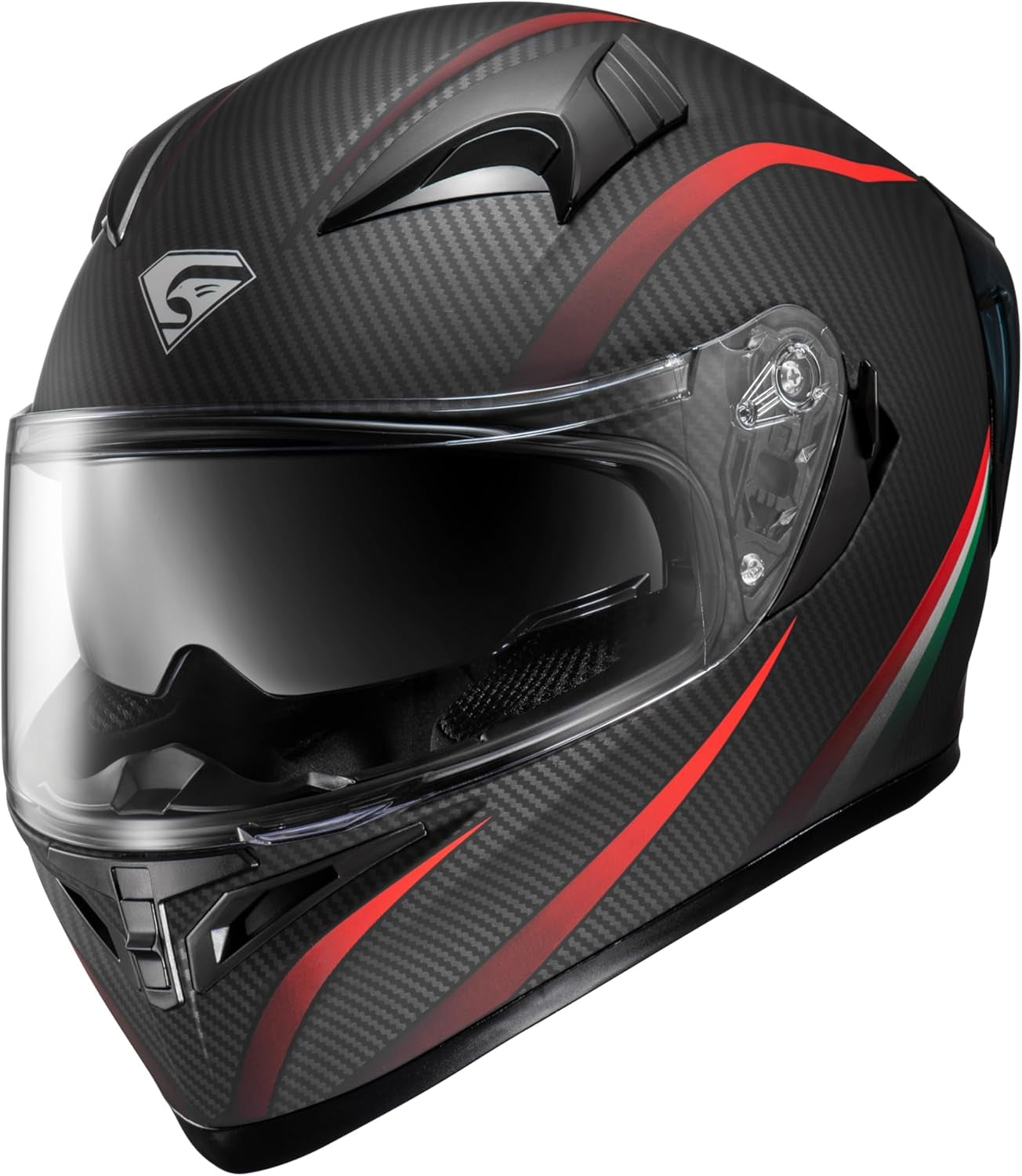 Full Face Motorcycle Helmet with Internal Tinted Visor & DOT Approved for Moped ATV Cruiser Scooter (Matt Red, Large)