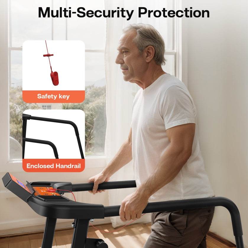 Rehabilitation Treadmill for Seniors - 2.5HP Motor with 12 Safe Recovery Programs -
