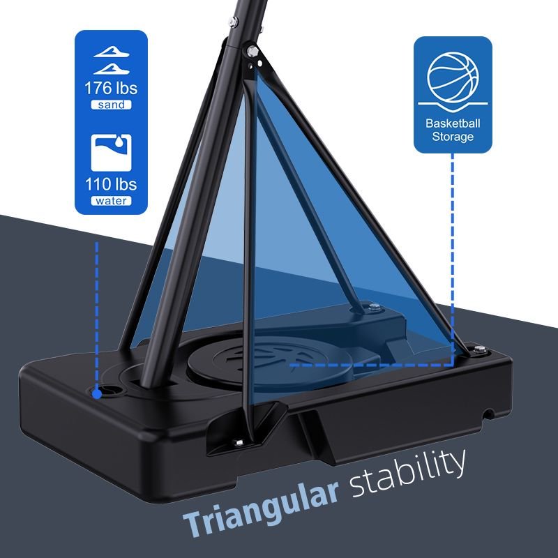Adjustable Basketball Hoop - Portable Basketball Stand 7.55-10.00 Ft with PC Backplate, Large Base & Wheels