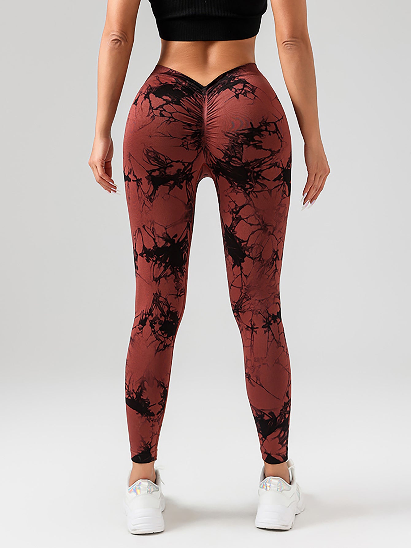 3 Pack Women's Scrunch Workout Leggings - High Waisted Butt Lifting Tie-Dye Leggings