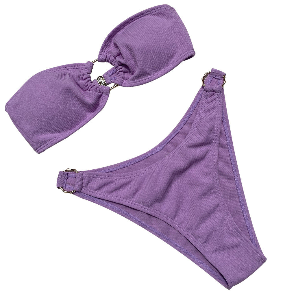 "Bikini with Back Buckle Closure - Stylish Swimwear