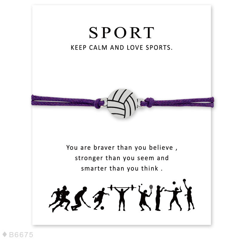 Double Drop Ball SPORT Blessing Card Bracelet