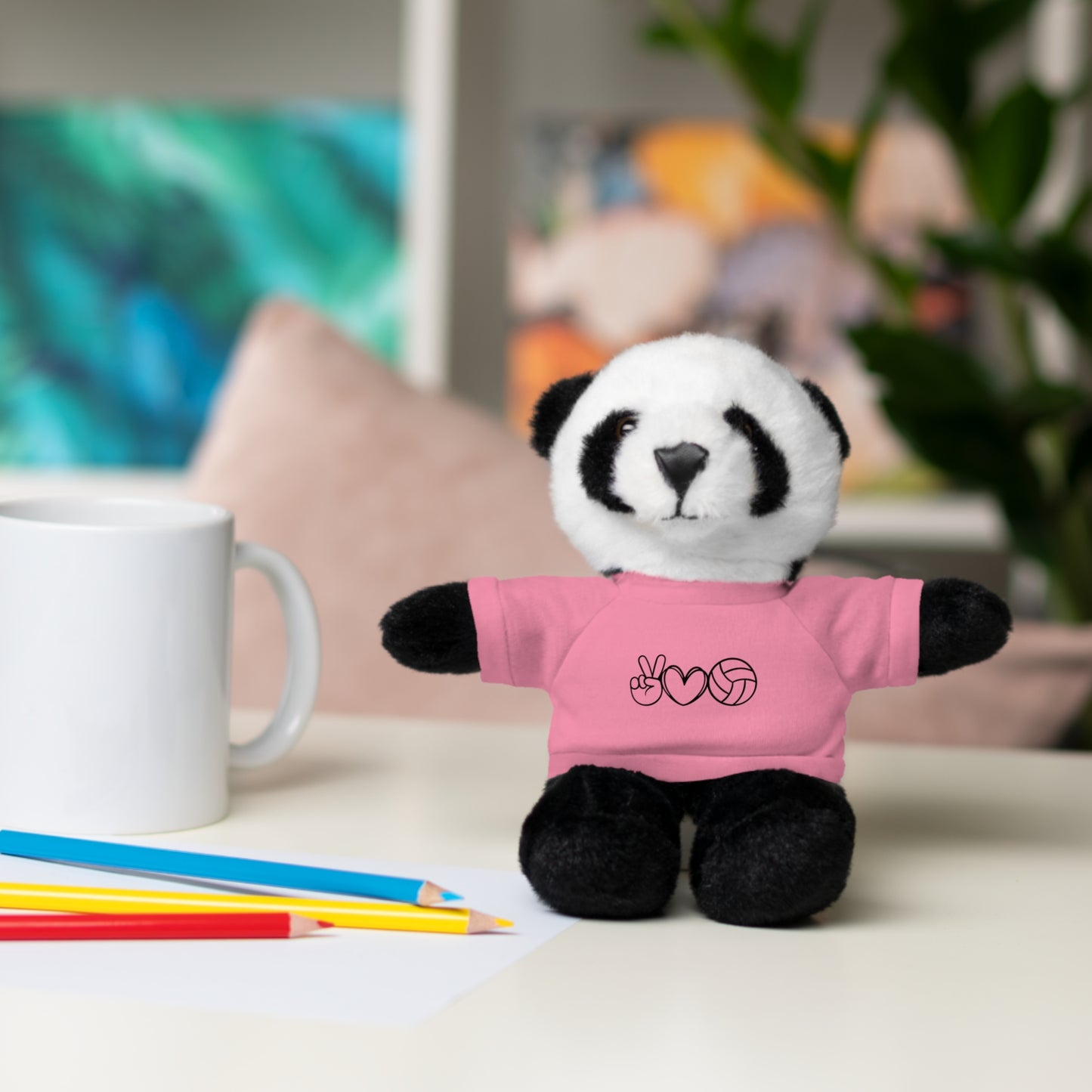 Cute Volleyball Teddy Bear with Tee, Stuffed Animal Gift