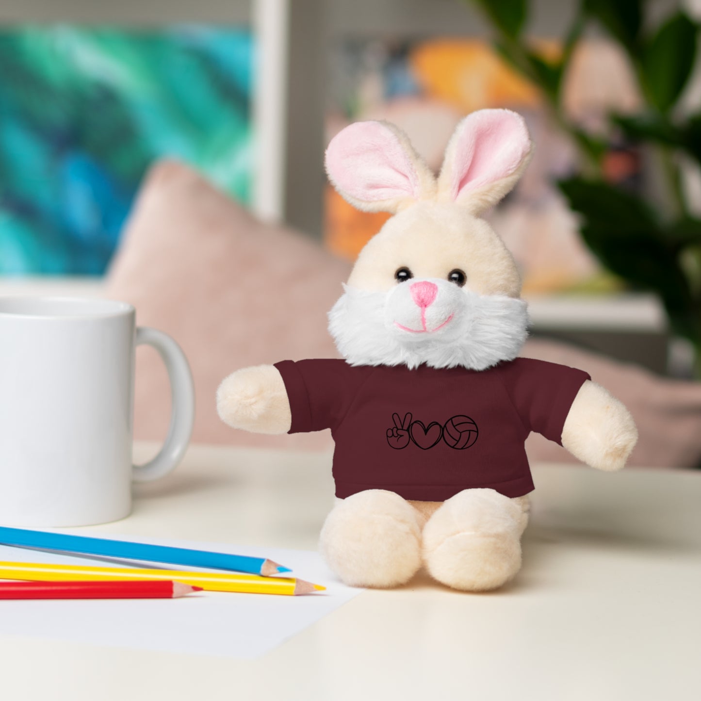 Cute Volleyball Teddy Bear with Tee, Stuffed Animal Gift