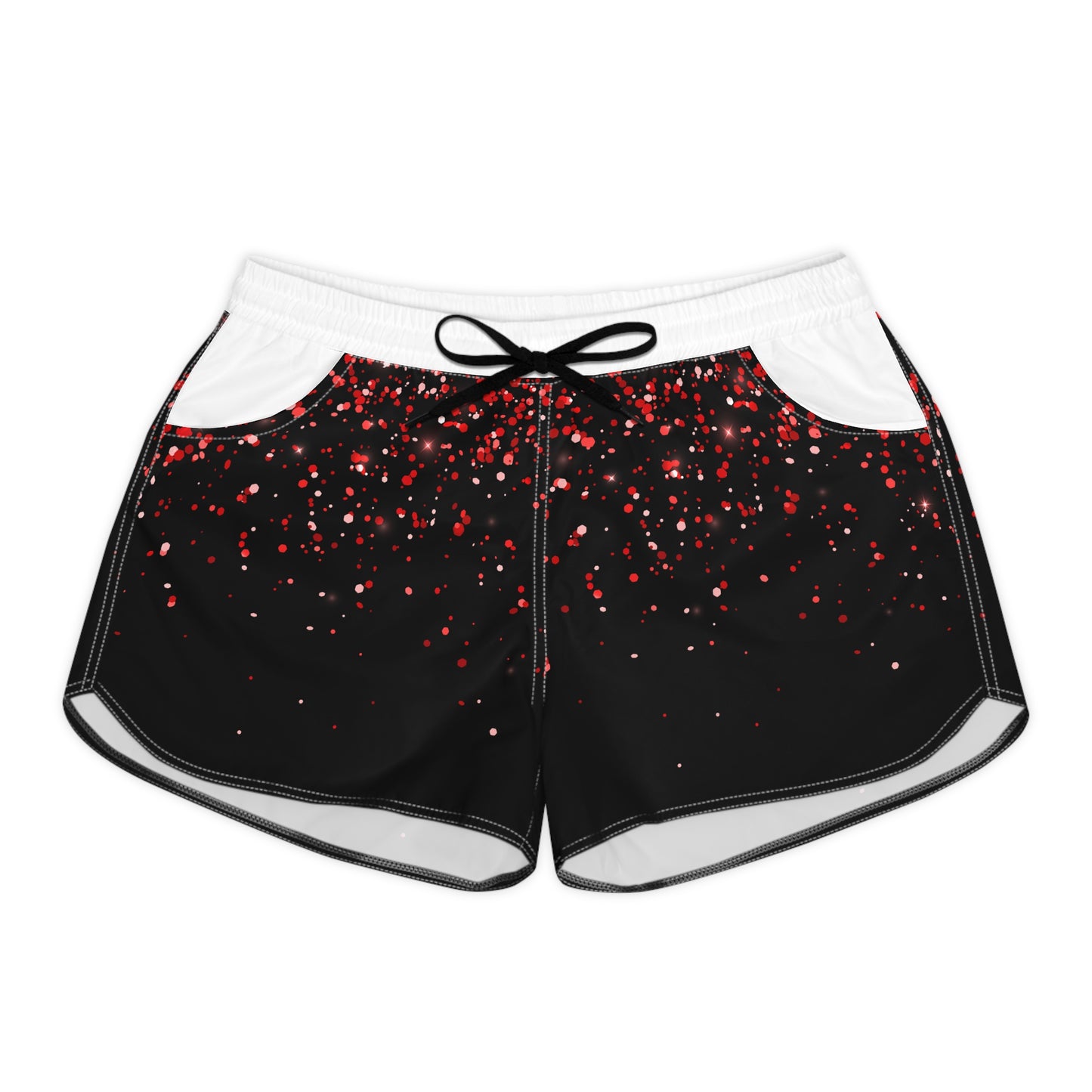 Women Athletic Shorts - 'Red Ambition' Design for Active Lifestyles