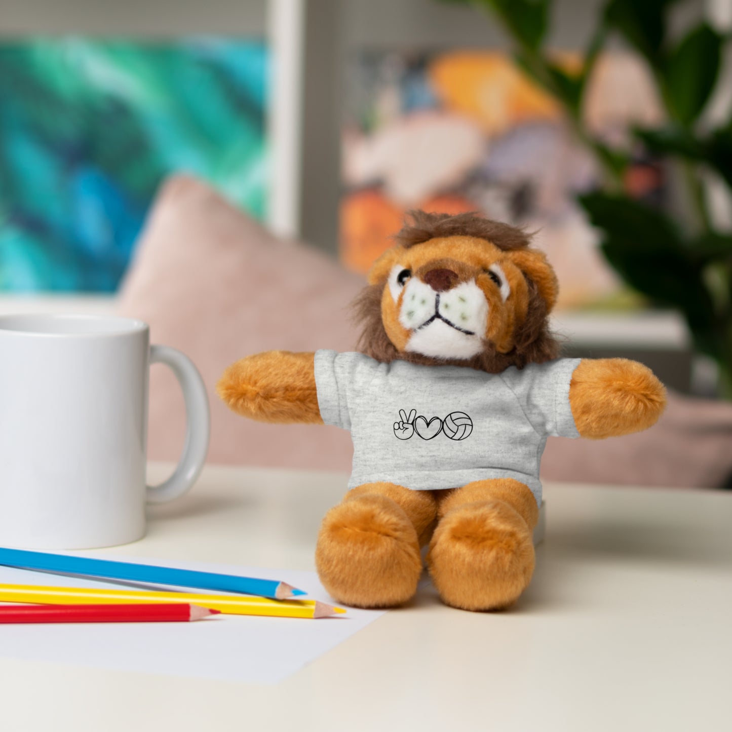 Cute Volleyball Teddy Bear with Tee, Stuffed Animal Gift
