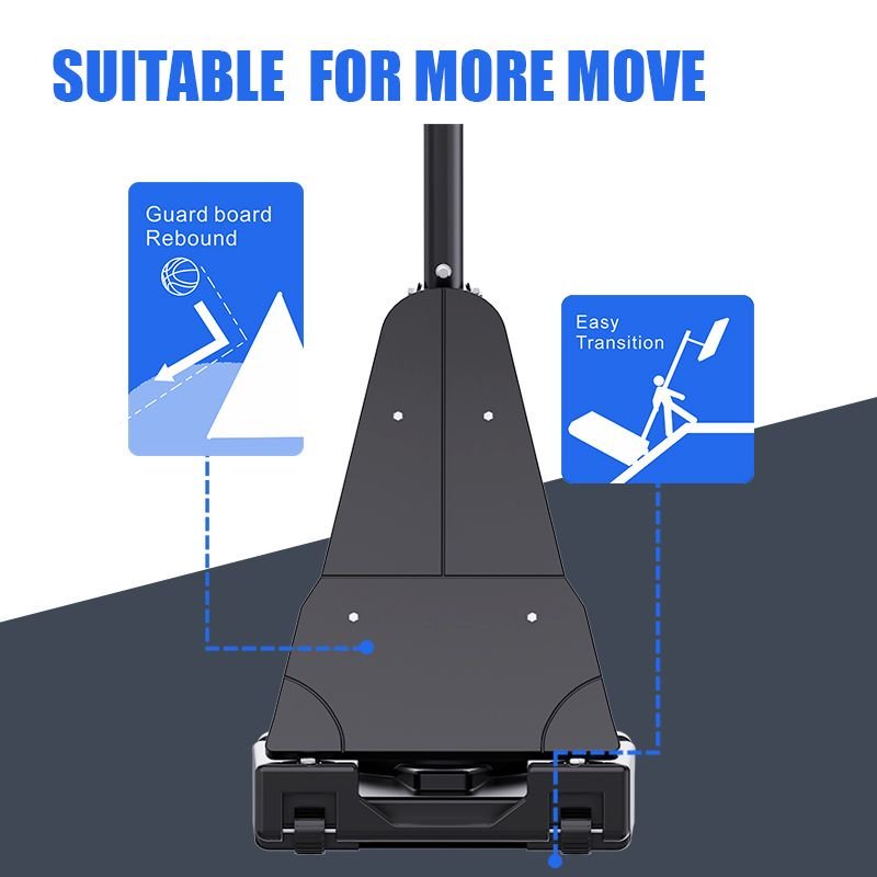 Adjustable Basketball Hoop - Portable Basketball Stand 7.55-10.00 Ft with PC Backplate, Large Base & Wheels