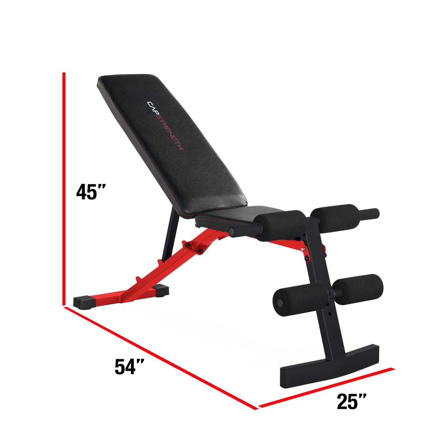 Strength Adjustable Weight Bench - 600 lb Capacity, Red -
