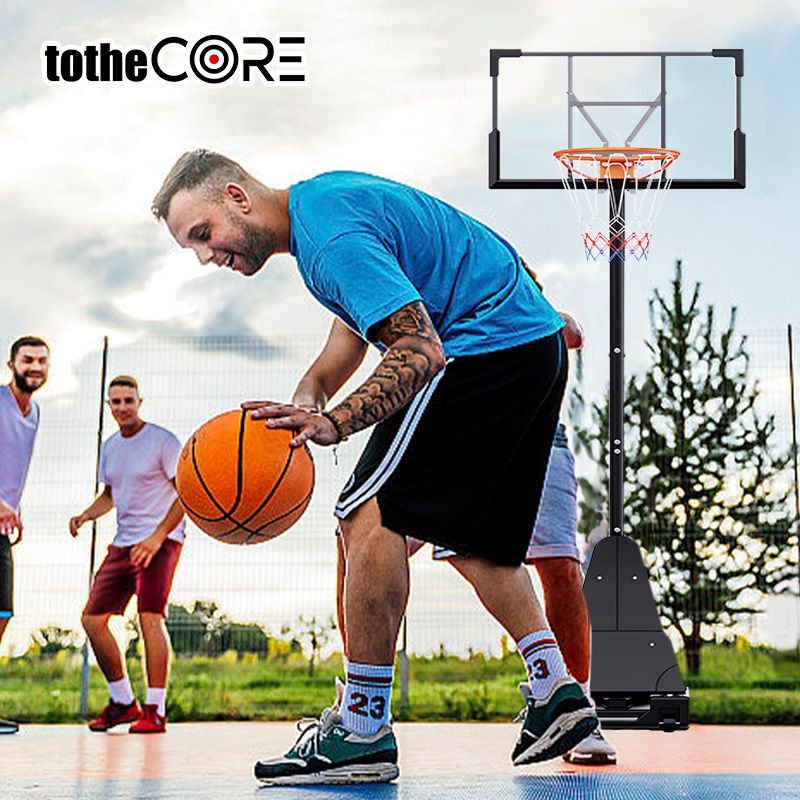 Adjustable Basketball Hoop - Portable Basketball Stand 7.55-10.00 Ft with PC Backplate, Large Base & Wheels