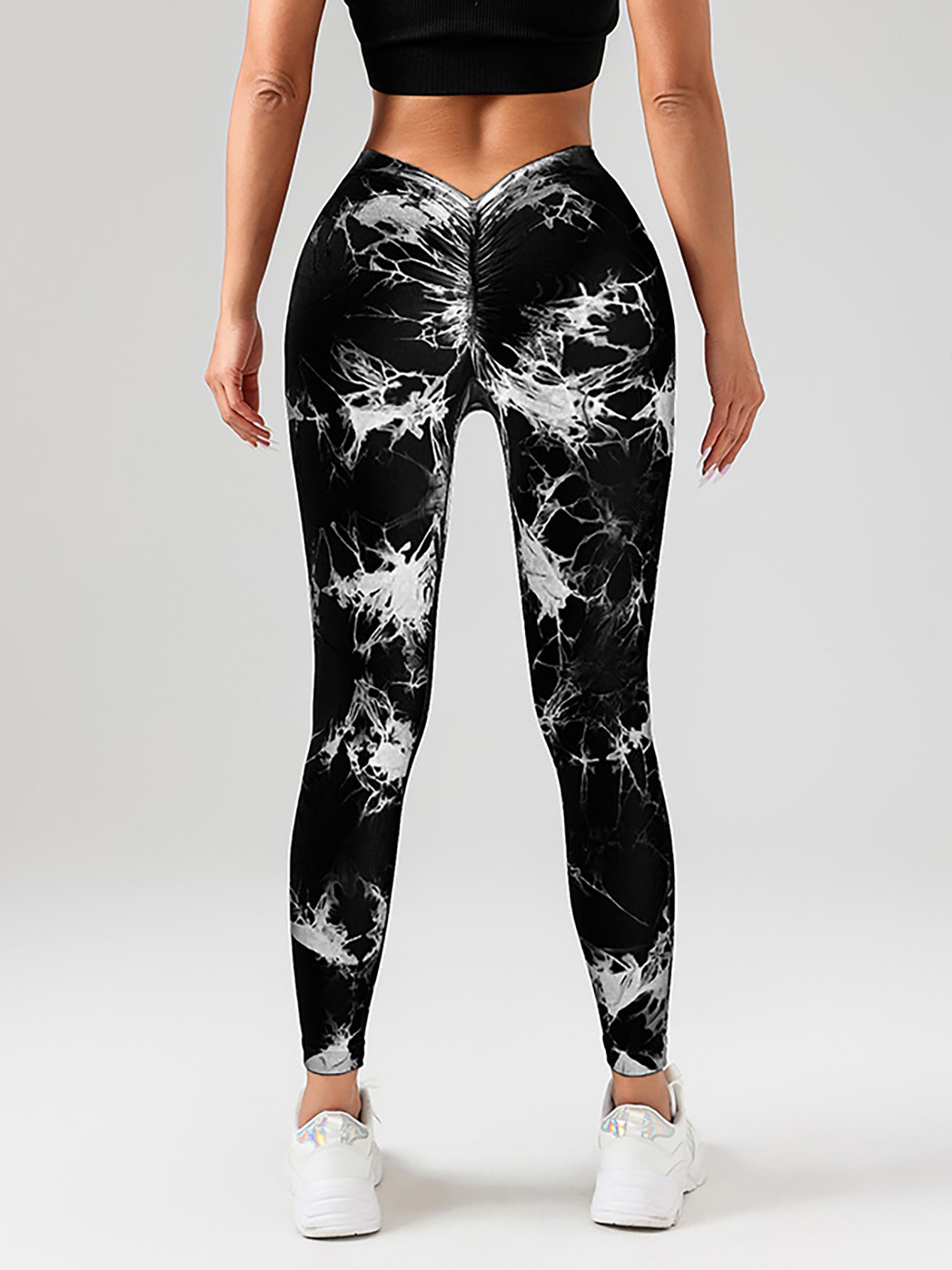 3 Pack Women's Scrunch Workout Leggings - High Waisted Butt Lifting Tie-Dye Leggings