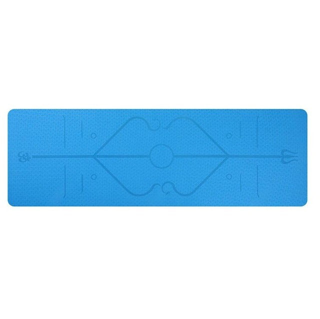 Non-Slip TPE Yoga Mat with Position Lines - Perfect for Beginners