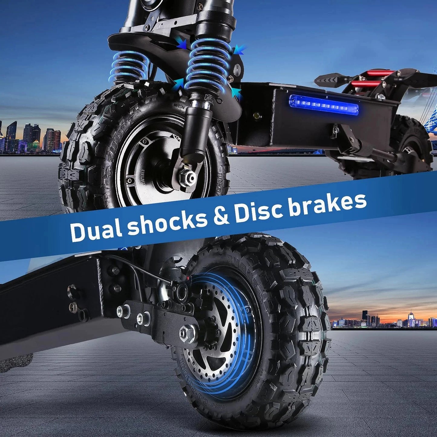Electric Scooter, Folding Scooter, Dual Motor 60V27AH Battery, Dual Disc Hydraulic Oil Brake, Dual Shock Absorption, with Seat