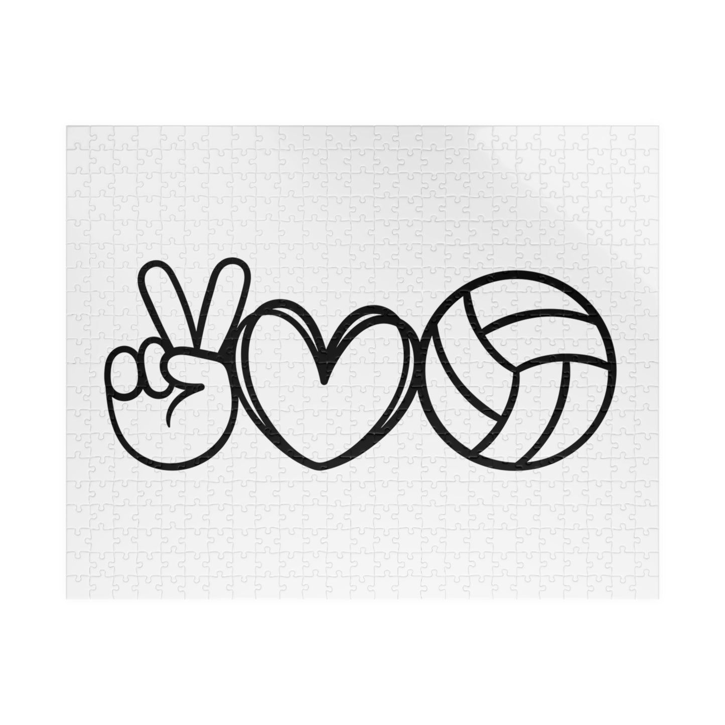 Peace Love Volleyball Puzzle - Fun Puzzle for Sports Lovers, Ideal Gift for Volleyball Players, Team Building Activity, 110-1014 Pieces