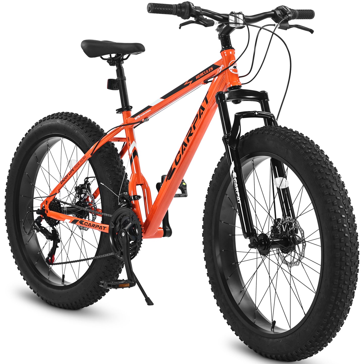 26" Fat Tire Mountain Bike - 21-Speed Shimano, Dual Disc