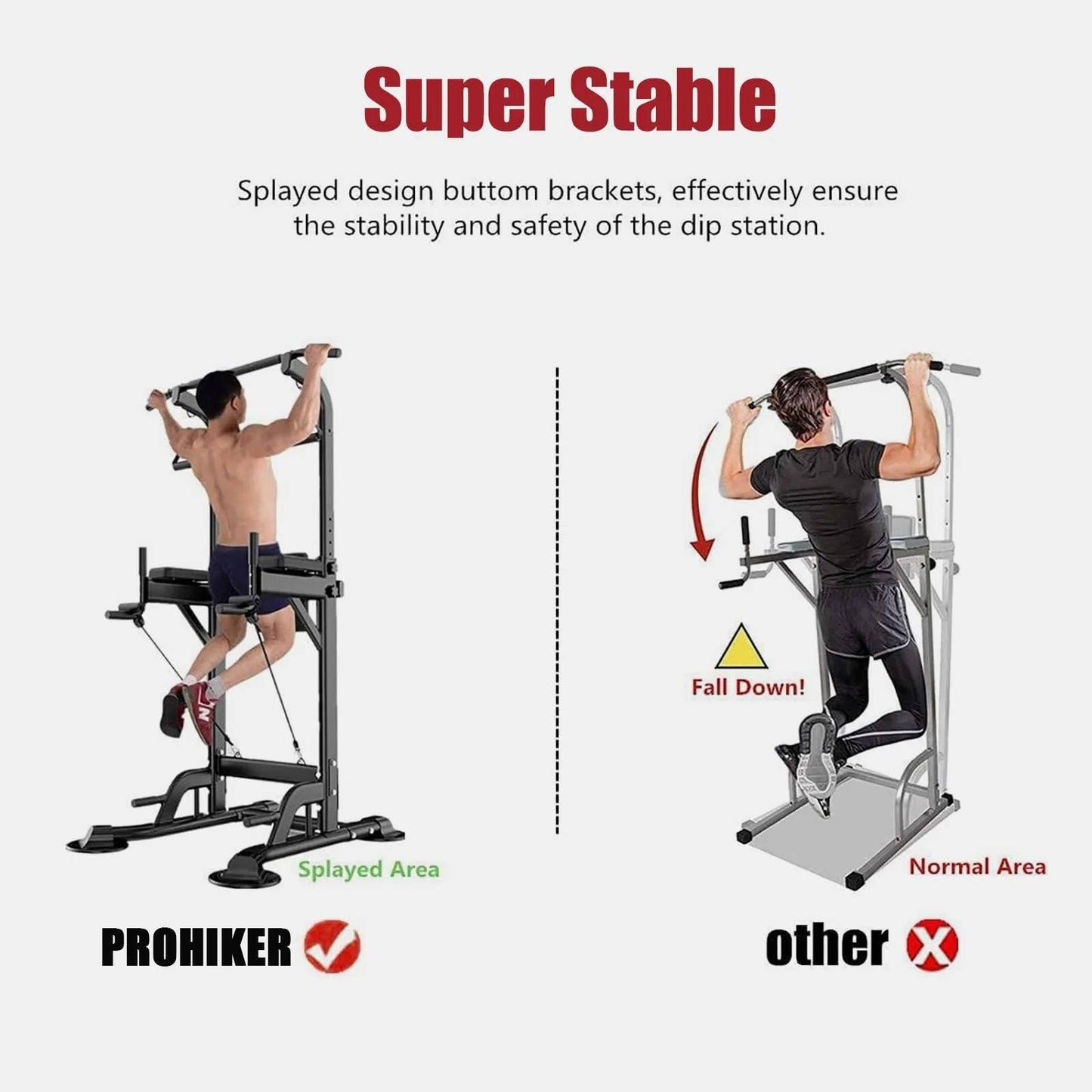 Power Tower for Home Gym - Dip Station and Pull-Up Bar Fitness Equipment -