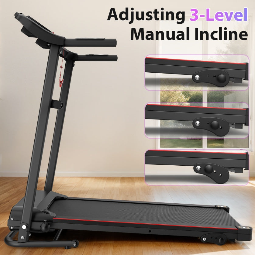 Foldable Treadmill with 2.5HP Motor, 12 Programs & 3-Level Incline